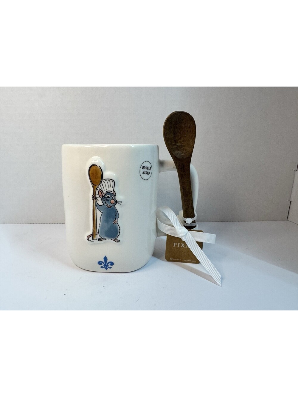 Disney Pixar Ratatouille Remy 'Oui, Chef' Coffee Mug w/ Wooden Spoon NWT